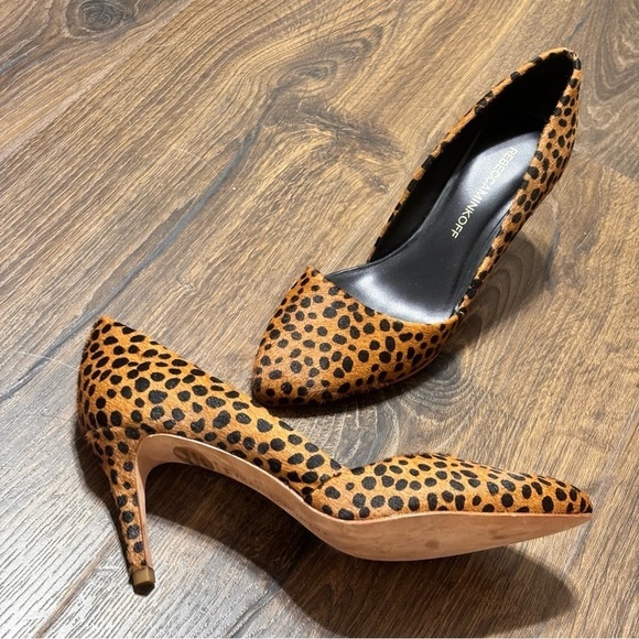 Rebecca Minkoff Cale leopard hairy print heels size 6.5 - Picture 5 of 12